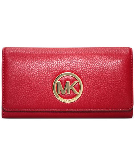 michael kors red leather wallet